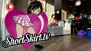 Ultimate Try on Haul of Hottest Brunette Babe with Lots of Mini Skirt See Through Top and No Panties Views