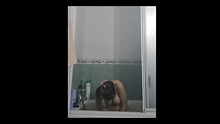 Blonde College Girl in the Shower