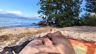 SweetJaneOfficial Watches Me Play With My Big Dick On The Beach In Public