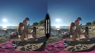 Cheri Josie Poppy Early Spring Nude Beach On A Cold Vacation Day