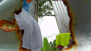 Recorded in an Outdoor Booth Talking on a Cell Phone