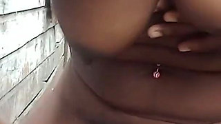 Striptease Squeezing My Boobs Fingering My Pussy Squirting Orgasm Outdoor
