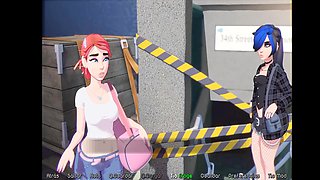 Hentai anime with busty redhead in a sexy visual novel