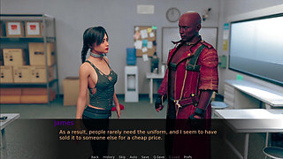Uniform to Work in Hope: Showing My Small Teen Tits to African Black Guy James