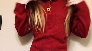Cute curly brunette solo webcam masturbation