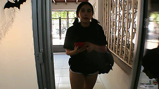 I leave my friend alone with my stepbrother and they end up getting fucked in my room - Porn in Spanish