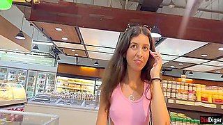 Cumwalk In Public Supermarket - Facial Fetish Outdoor Blowjob