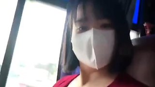 two sisters being sensual on the bus for the camera 84412583