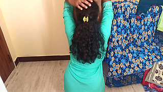 Green colour chudi college student