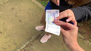A strange babe on the street agrees to come home with me in exchange for money.