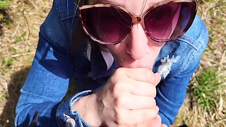 Hot Slut Sucks Random Cock Until He Blows His Load In Public