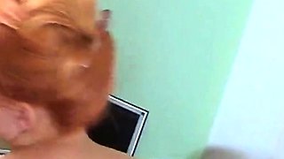 Mesmerizing russian redhead Drew adores python insertion