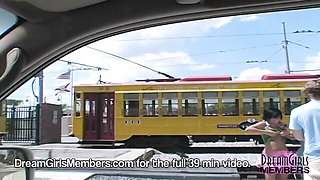 Public nudity smut with amorous cocotte from DreamGirls Members