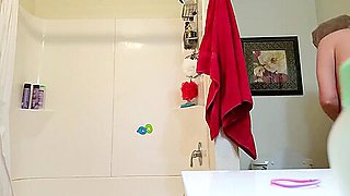 HD Blond GF Bathroom Shower Spy Sexy Small Tits Milf 3-26