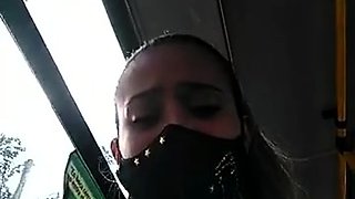 Sara squirts on the bus