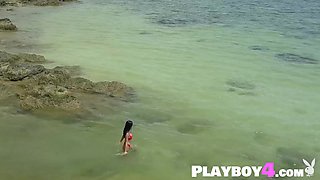 Big melons Thai teenager passion striptease