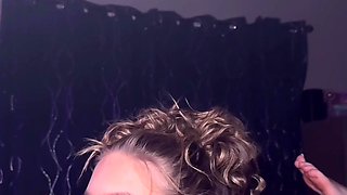 Slim Petite Blonde Beauty Sucks Her BF's BBC & His Black Ball After Hardcore Fuck In Sex Swings