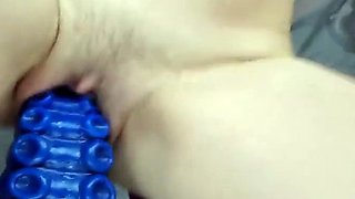 Tiny Girl Rides Her Pussy On A Huge IKA Bad Dragon Dildo
