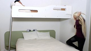 Nervous Young Guy Defloration Sex in Hostel by German Teen