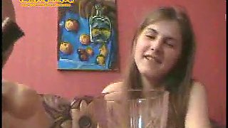 Cute brunette authentic Russian teen Vanda is tipsy