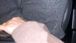 Wife shows off her sexy legs in public and teases the taxi driver