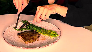 Dinner with You. Steak with Asparagus
