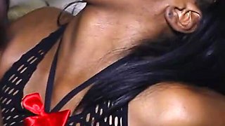 Ebony Sluts Wearing Fishnets Getting Pussies Banged in Orgy