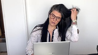 Gassy Secretary Farting, Burping and Smoking at Work