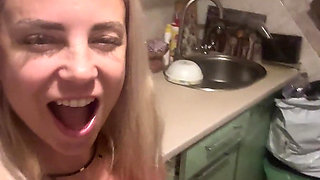 I Do a Squirt Right in the Kitchen Near the Stove and I'm Excited and My Pussy Juice Is Everywhere