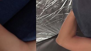 Hottie in Blue Gets Cock in Chair - Doggystyle Fucking