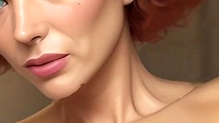 Sexy Redhead Digital Art 3D Animation
