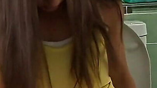 Kinky Brunette Pepper Pissing and Playing in the Bathroom