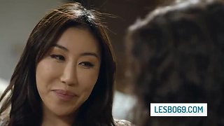 Busty Asian Lesbians Victoria Voxxx & Nicole Doshi Lick Pussy in New Home