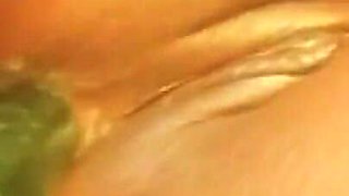 Anal First Time, Tight Anal Training with a Cucumber