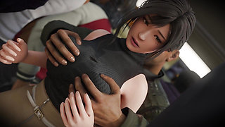 Teen get creampie in public train