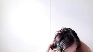 Beautiful Teen with Small Tits Sucks and Swallows