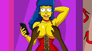 Wife Cheats on Her Husband with a Fitness Trainer. Cartoon. Simpsons Parody