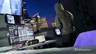 Welcome to Nexus 3. Cyberpunk Fuck with Busty Hottie in Neon Dreams VR Private Room
