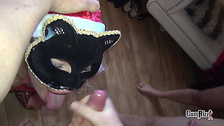 Feed the kitten milkfor xmass blowbang bukkake