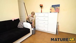 Mature4k. maid with a humid opening getting nailed sideways to the limit