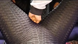 Fake Taxi Driver Fingers Hairy Pussy in Public - Outdoor Sex & Moaning