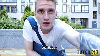 Tutor4k. man deletes tutors clothes and roughly loser around with older girl