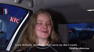 Firstgloryhole - Freshly 18years Luxxy - swallowing 4 men in 15min - Part 3 - Gloryhole