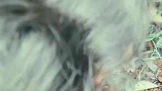 Auntie Hard Fucked in the Behind the House Outdoor