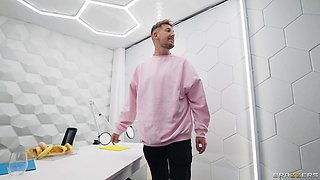 Slutty Podcaster Puffs Cummy Cheeks With Brad Sterling, Ricky Johnson, Kay Lovely - Brazzers
