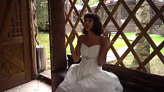 Cheating Bride run away from wedding and fucks with her big-cock friend