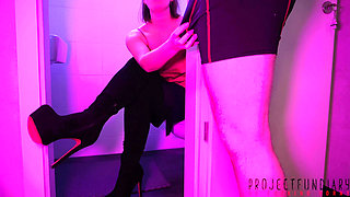 Sexy Business Woman with Boss in Office Restroom for Ripping off Nylon Sex