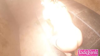 Amateur Couple Sneaking Inside Sauna Toilet And Fucking