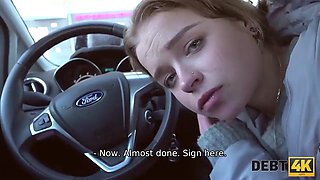 Debt4k. teen stunner wants to go shopping but very first she sucks rod