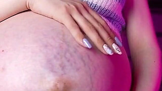 3 Bras, Oil and Slaps on Huge Pregnant Belly